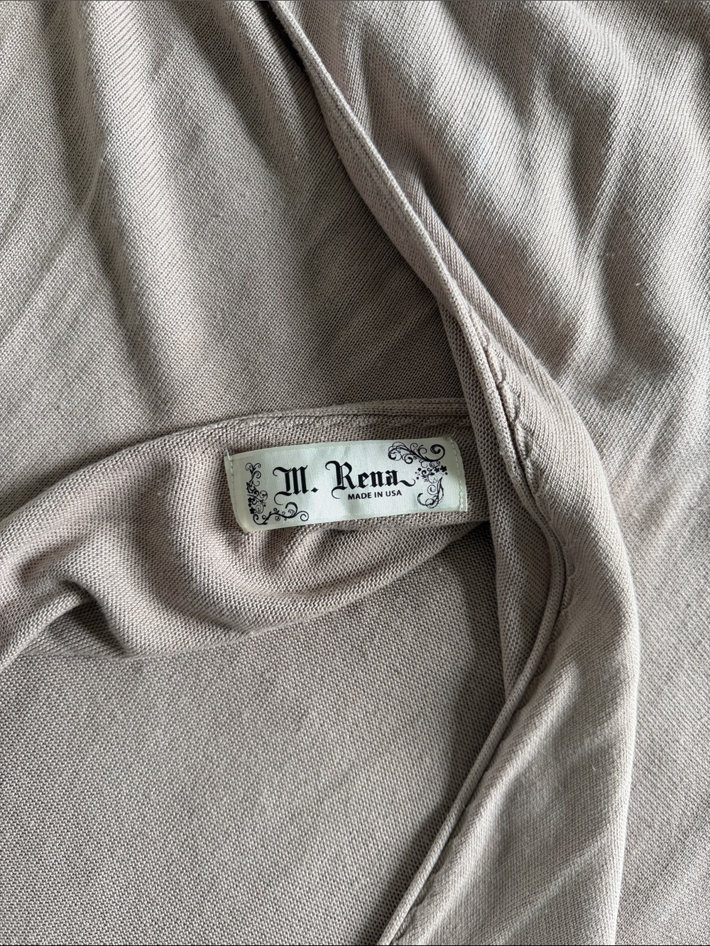 Women's Sleeveless Scoop Neck Tunic Crossover Back Tank Top - Taupe - Picture 3 of 4